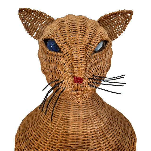 A truly rare and unique 1970’s large wicker cat basket/hamper. Will be a statement piece wherever it lands, living room to...