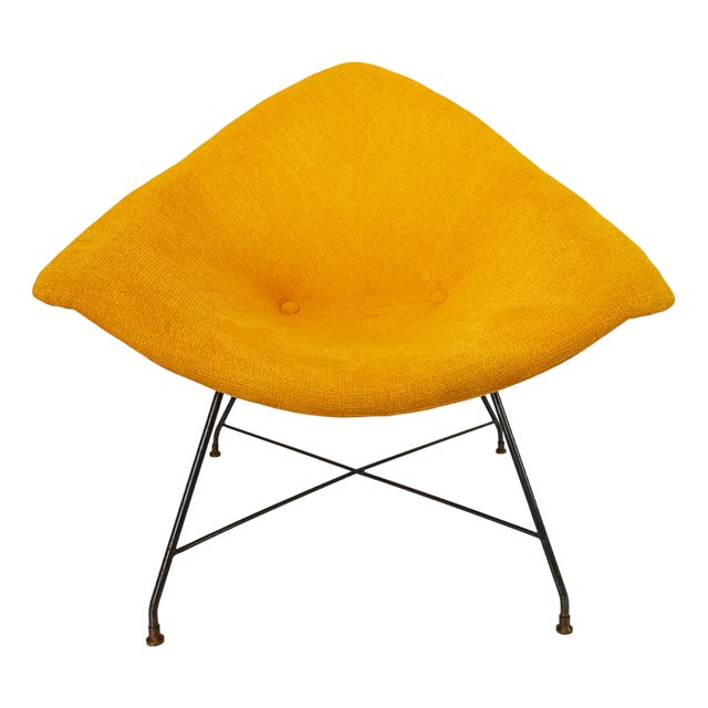 Gold Lounge Chair by Augusto Bozzi for Saporiti, 1955 For Sale