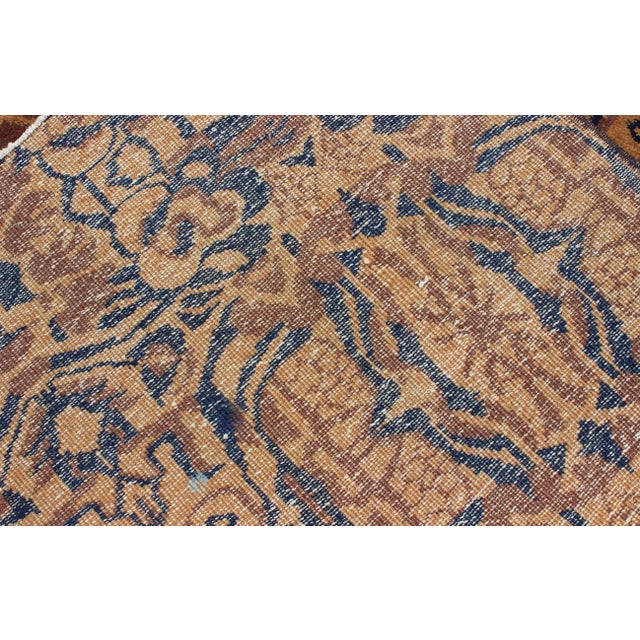 Mid-Century Modern Style Rug in Navy, Camel, Yellow, and Cream Colors For Sale In Atlanta - Image 6 of 7
