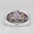 1.47ctw Tourmaline Amethyst Diamond Ring 14k White Gold Size 6.75 3-Stone For Sale - Image 4 of 8