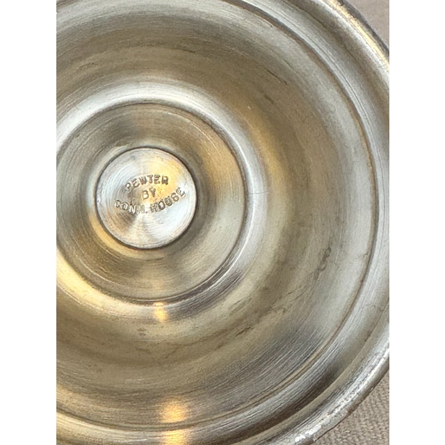 Mid 20th Century Vintage American Solid Pewter Candlesticks- a Pair For Sale - Image 5 of 5