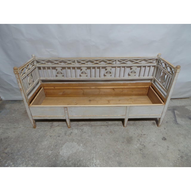 Swedish Gustavian 100% Original Painted Sofa Bed For Sale - Image 9 of 15
