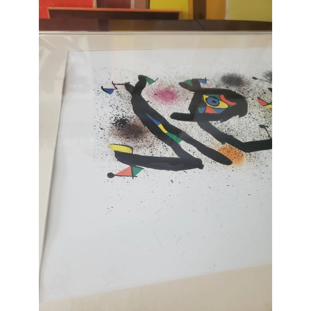 A very fine vintage color lithograph signed Miro . Rich raised colors in abstract expressionist design with the iconic...