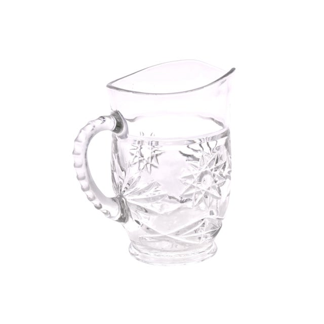 Star Design Glass Pitcher Vase For Sale - Image 4 of 5