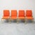 Set of 4 1970s chairs. Gold-plated metal frame. Orange fabric upholstery. Excellent condition with signs of wear, as shown...