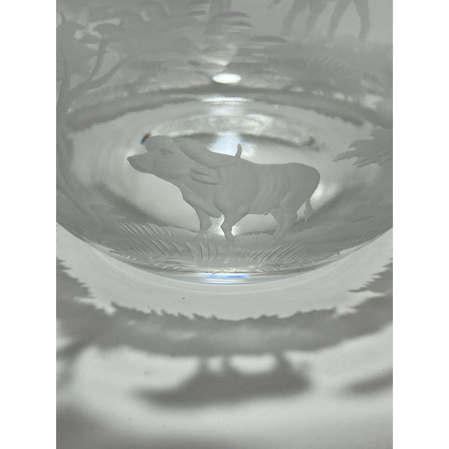 A Queen Lace Crystal 10” bowl with a wavy top. This bowl is engraved with the African “Big 5”. 10” across the top, 6”...