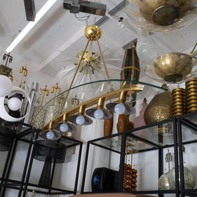 Transparent Rare Arched Glass Pendant by Pietro Chiesa For Sale - Image 8 of 12