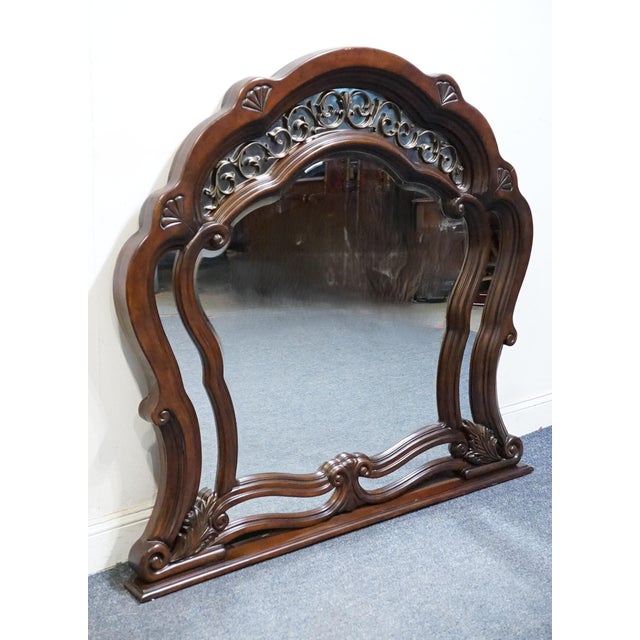 AICO MICHAEL AMINI Romanza Collection Old World Baroque 51" Mirror - Deep Claret Finish 74060-56 49.25" High 51" Wide 3.5"...