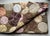 Hippie-Chic Japanese Cotton Medallion Quilt — Chocolate Brown & Pink Floral Circles, Hand Quilted, 66x88P For Sale - Image 4 of 18