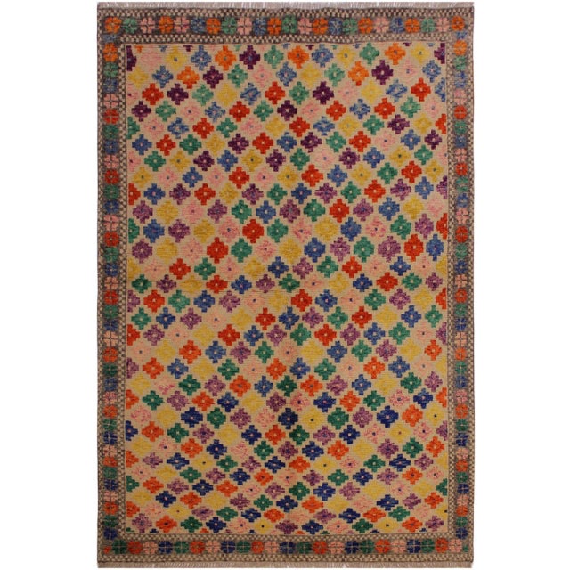 Ivory 1990s Tribal Balouchi Ivory / Gray Wool Rug - 5′5″ × 7′9″ For Sale - Image 8 of 8