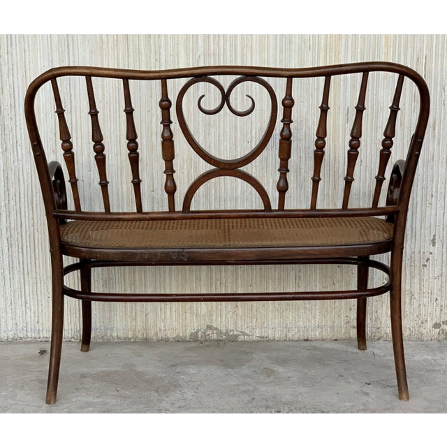 20th Century Bentwood Sofa in the Thonet Style, circa 1925, Caned Seat For Sale - Image 18 of 18