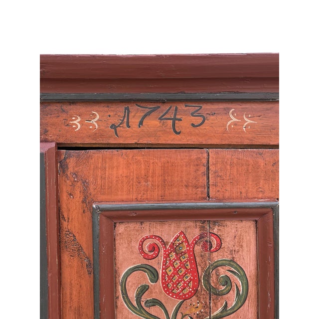 1743 Alpine Floral Painted Cupboard For Sale - Image 10 of 18