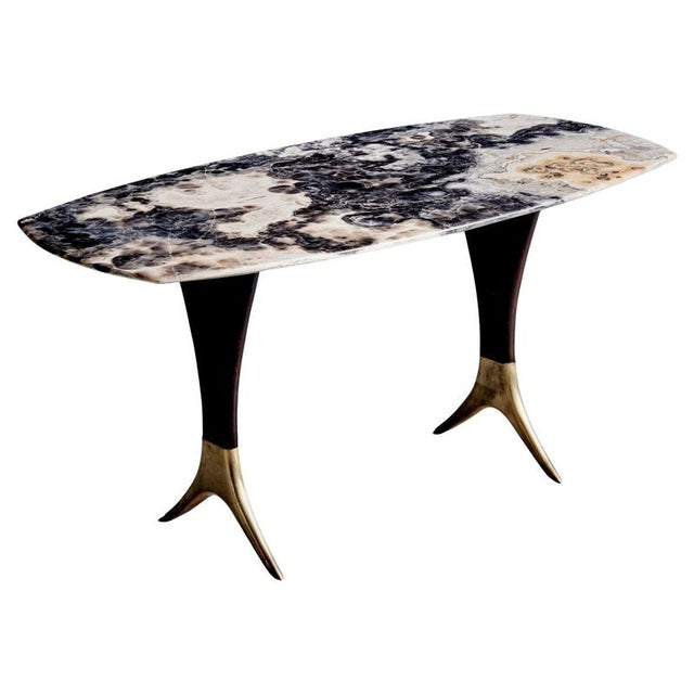 Coffee Table with Polished Onyx Top attributed to Guglielmo Ulrich, 1950s For Sale - Image 11 of 11