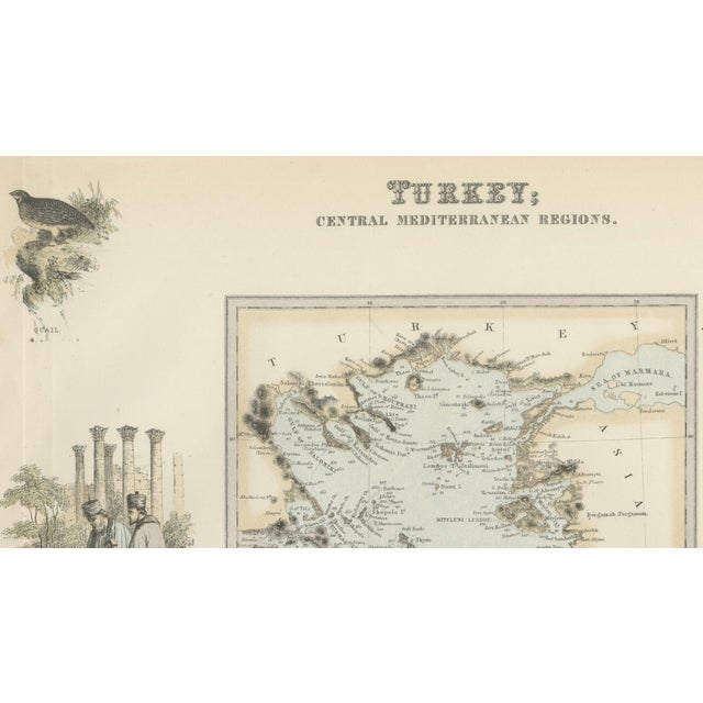 Black Antique Map of Turkey and Constantinople from Fullarton, 1865 For Sale - Image 8 of 10