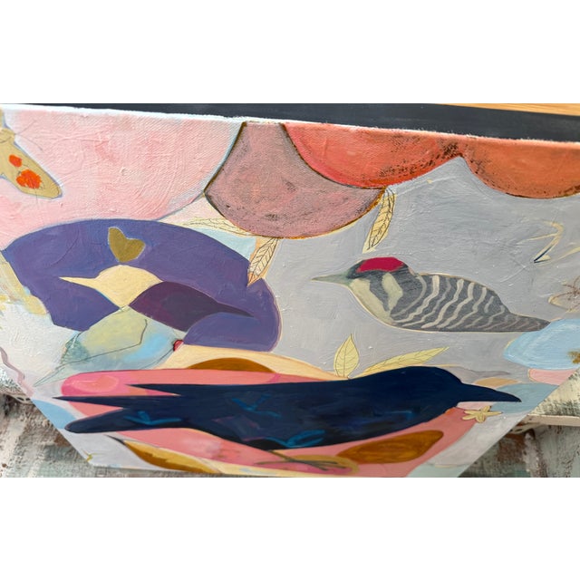 “Raven and Friends” a Fun Bird Painting by LWren Walraven For Sale - Image 11 of 16