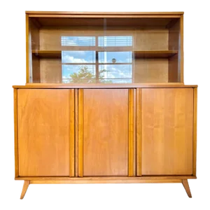 Vintage Mid-Century Modern Baumritter Maple Buffet and Hutch