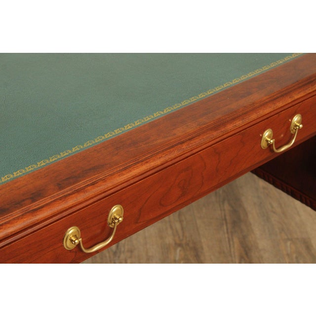 Harden Georgian Style Cherry Leather Top Executive Writing Desk For Sale - Image 10 of 12