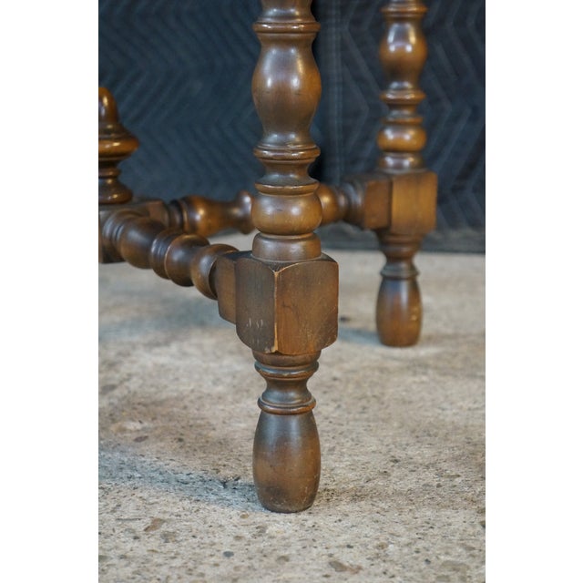 Wood Antique Jacobean Style Walnut Burl Octagonal Parlor Side Accent Table For Sale - Image 7 of 15