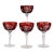 Antique Bohemian Cranberry Floral & Grape Cut to Clear Crystal Stemmed Goblets - Set of 4 For Sale