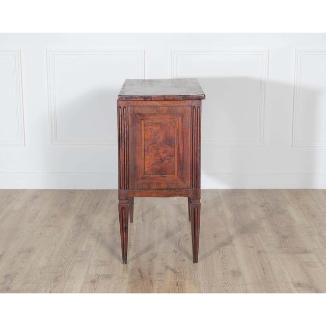 Wood Small Italian Walnut Chest of Drawers with Two Drawers, Late 18th–Early 19th Cen For Sale - Image 7 of 8
