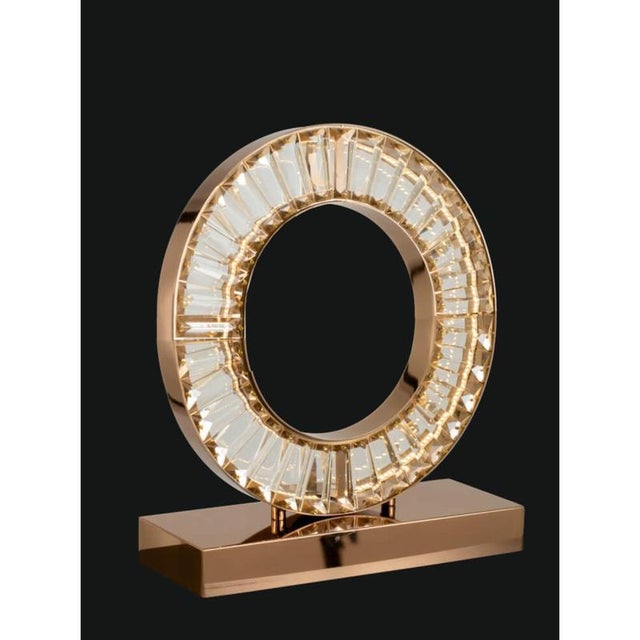Contemporary Collection Orione Table Lamp in Metal and Crystal by Jago For Sale - Image 3 of 6