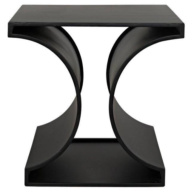 NOIR Alec Side Table in Black Metal For Sale - Image 12 of 12