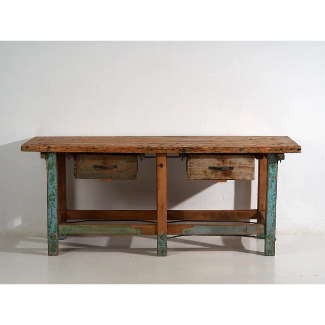 Wood Vintage Worktable, 1920 For Sale - Image 7 of 12