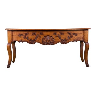 Antique French Louis XV Style Provincial Oak Writing Desk For Sale