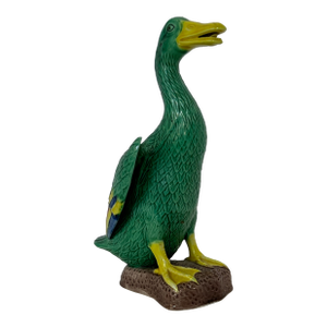 Vintage Republic of China Mandarin Pottery Duck Figurine