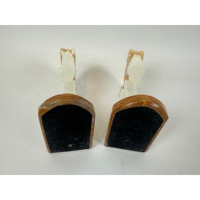 Gemstone Vintage Onyx Horse Head Bookends, 1970s, Set of 2 For Sale - Image 7 of 11