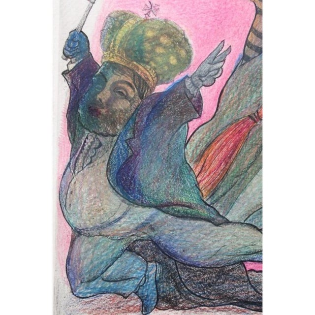 Contemporary Roman Lapp, Theater History VI, 1992, Etching & Colored Pencil For Sale - Image 3 of 9