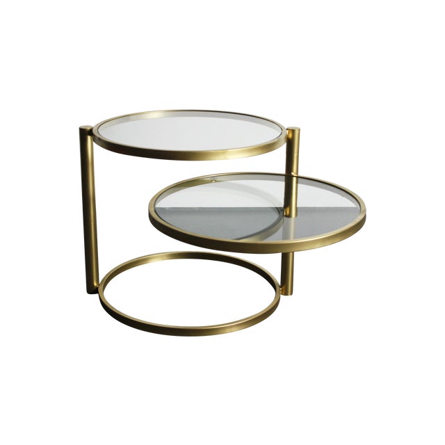 Milo Baughman Brass TwoTiered Coffee Table Chairish