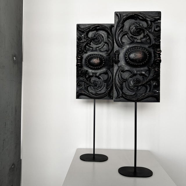 Vintage Wood Sculptures, 1890s, Set of 2, in Very Good conditions. Designed 1890 to 1919