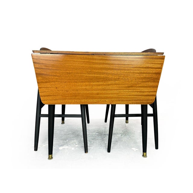 Mid-Century Modern Drop Leaf Dining Table and Butterfly Dining Chairs, 1950s, Set of 3 For Sale - Image 11 of 12