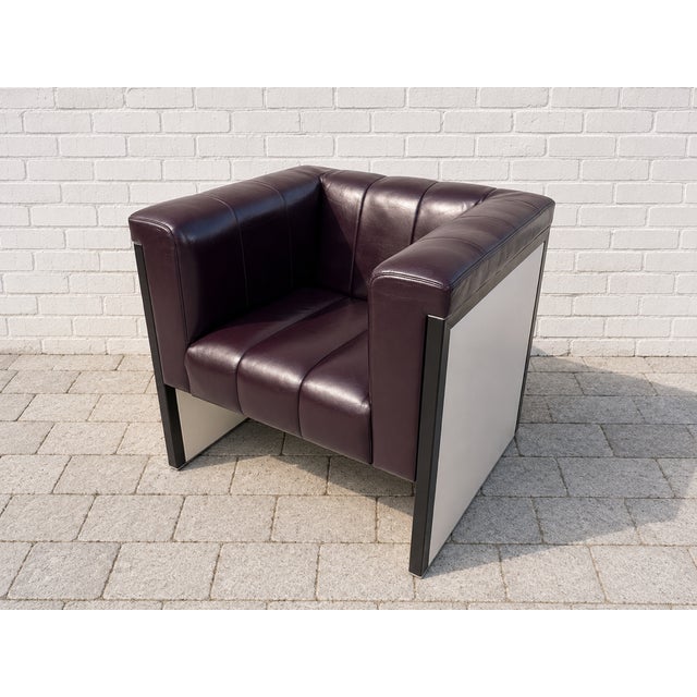 Vintage Echtleder Sessel Aus Rolls Royce Showroom Armchair - Heather Top Design Classic !, 1990s, Set of 2 For Sale - Image 4 of 7