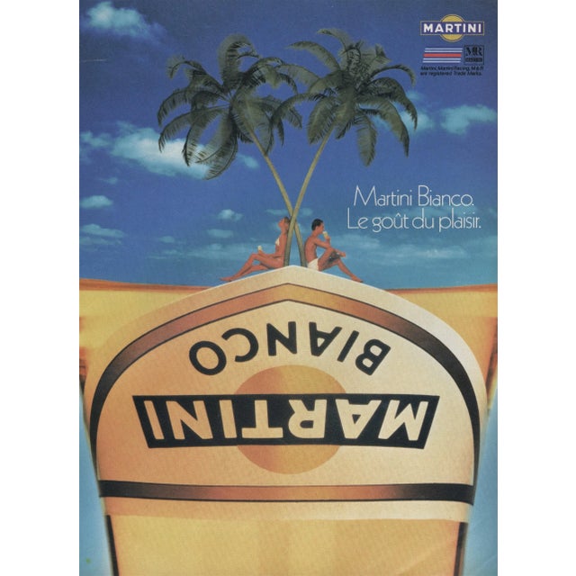 1987 Vintage French Martini Advertiement Print For Sale