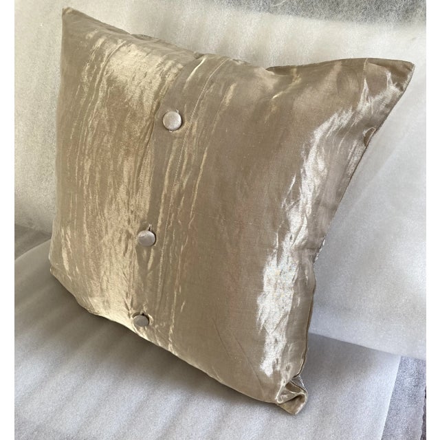 Floral Zardozi Hand Embroidered Accent Decorative Pillow Cover For Sale In New York - Image 6 of 10