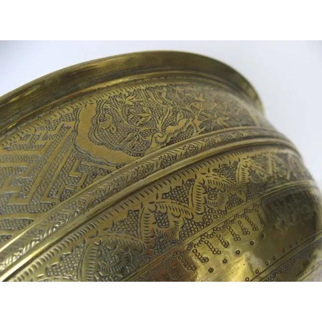 Asian 19th Century Large Footed Brass Bowl For Sale In Denver - Image 6 of 7