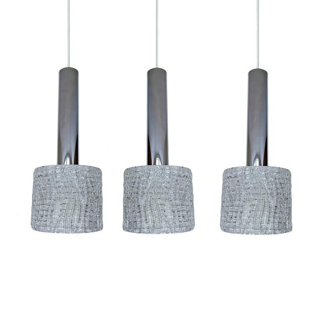 Vintage Glass Pendant Lights from Kalmar, 1970s, Set of 3 For Sale - Image 16 of 16