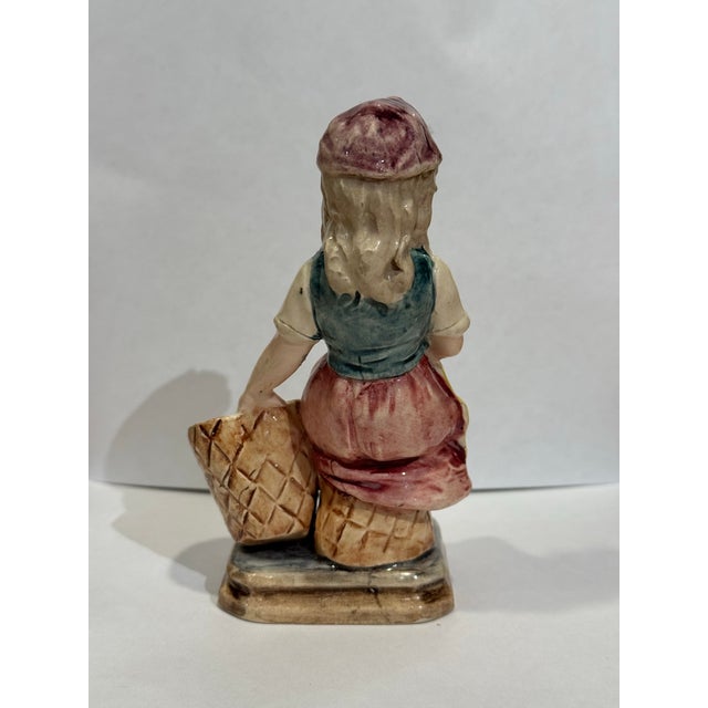 1940s Vintage Porcelain Figurine of Girl With a Basket For Sale In Boston - Image 6 of 6