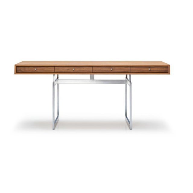 Office Desk in Walnut Wood and Stainless Steel Frame by Bodil Kjaer for Karakter For Sale - Image 9 of 18