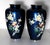 Pair of Antique Japanese Cloisonné Cobalt Blue Enamel Vases with Cherry blossom and foliage motif. Just beautiful! Please...
