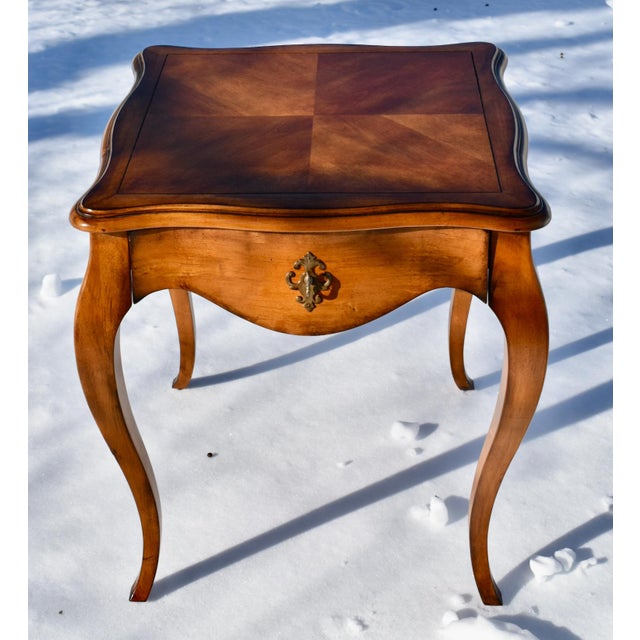 Vintage Century Destinations Square French Provincial Side Table W/Drawer For Sale - Image 12 of 12