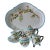 Antique Botanical 1870's Tête-À-Tête Tea Set Royal Worcester England Turquoise Rim Aesthetic Period - Set of 7 For Sale