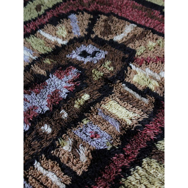 Swedish Geometric Rya Wool Rug, 1900s, in Flawless conditions. Designed 1890 to 1919