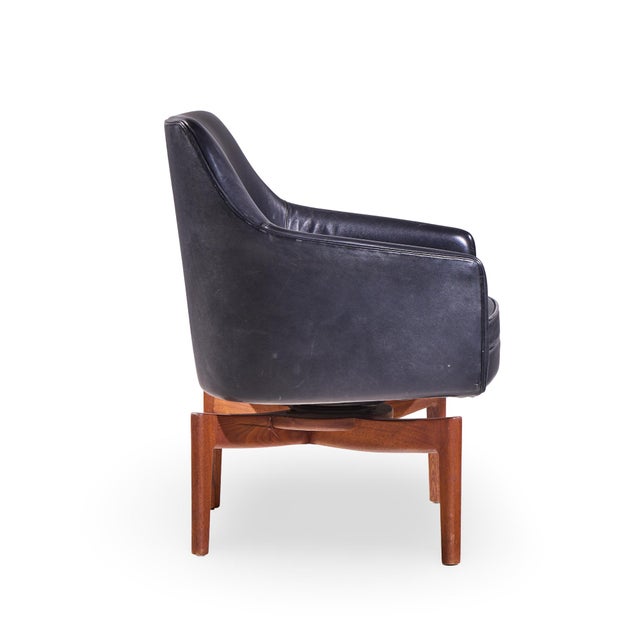 Jens Risom Mid Century Walnut Swivel Chairs - Pair For Sale - Image 12 of 12