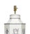 A Hand-Painted Hexagonal Iron Tea Canister Table Lamp With Silver Calligraphic Design For Sale - Image 4 of 7