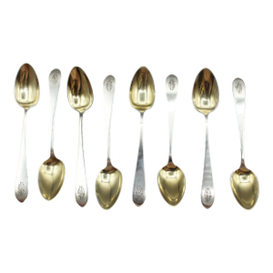 1875 American Set of 8 Sterling Silver Demitasse Spoons by Gorham