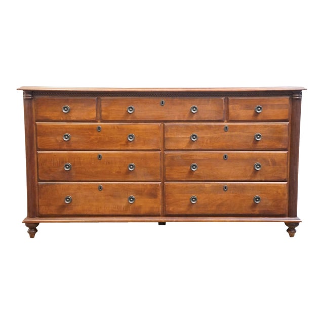 Durham Furniture Saville Row Collection Solid Cherry Early American 66" Triple Dresser 980-173 For Sale