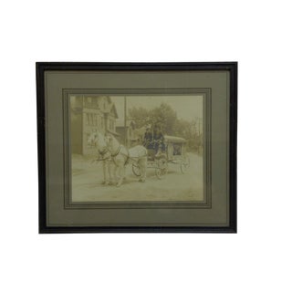 Late 19th Century Antique "Horse Drawn Hearse" Framed Black & White Photograph For Sale